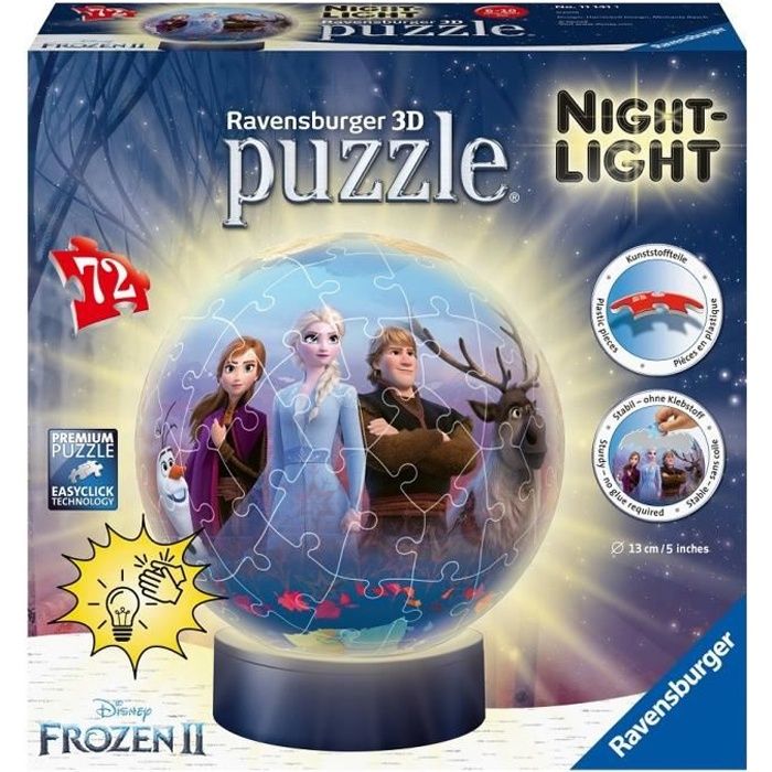 Puzzle 3D Ball La Reine des Neiges 2 illuminé - Ravensburger - Enfant 6 ans