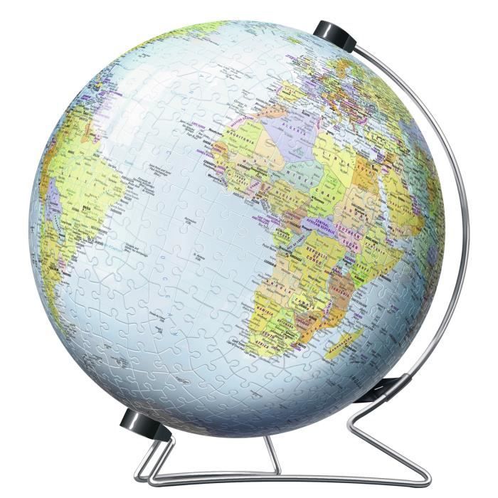 Puzzle 3D Globe 540 pieces - Ravensburger - Éducatif pour enfants - Sans colle - Des 12 ans