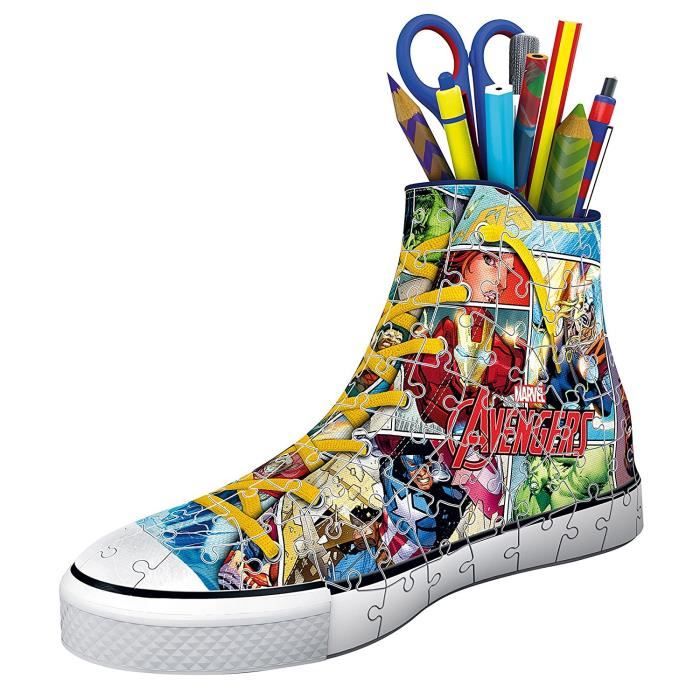 Puzzle 3D Sneaker Avengers - Ravensburger - Pot a crayons 108 pieces - Des 8 ans