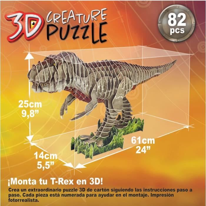 Puzzle 3D T-Rex - EDUCA - Animaux - Mixte - 82 pieces