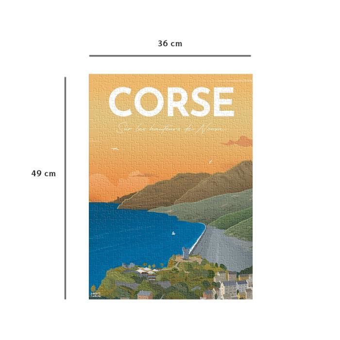 Puzzle 500 pieces Affiche de la Corse/Louis l’Affiche Des 10 ans Collection Nostalgie 87826 Nathan