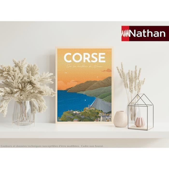 Puzzle 500 pieces Affiche de la Corse/Louis l’Affiche Des 10 ans Collection Nostalgie 87826 Nathan