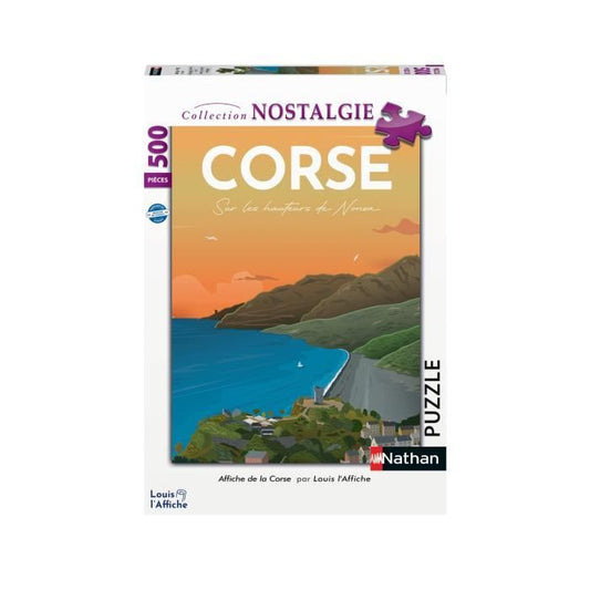 Puzzle 500 pieces Affiche de la Corse/Louis l’Affiche Des 10 ans Collection Nostalgie 87826 Nathan