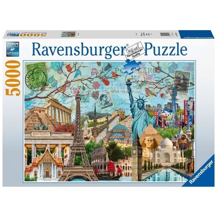 Puzzle 5000 pieces Carte Postale des Monuments Adultes et enfants des 14 ans Villes et monument 17118 Ravensburger