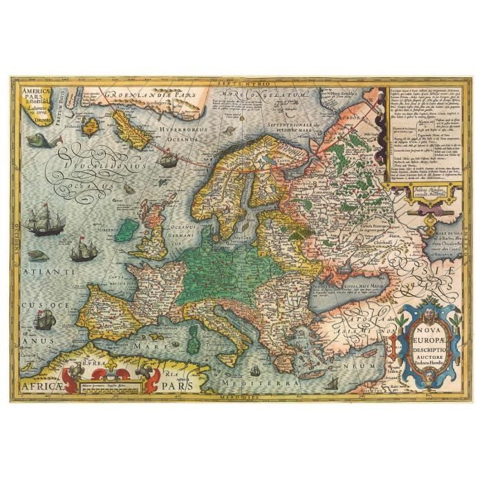 Puzzle Carte d’Europe - 1000 pieces - Marque Educa - Theme Voyage et cartes