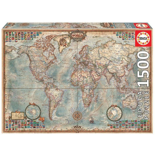 Puzzle EDUCA - 1500 pieces - Le Monde Carte Politique