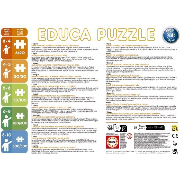 Puzzle - EDUCA - Petit Ours Brun: 4 puzzles progressifs pour enfants de 12 a 25 pieces des 3 ans