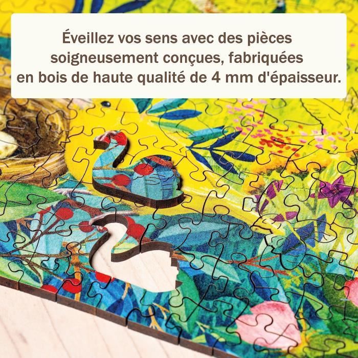 Puzzle en bois Jardin de la nature 500 pieces robustes et naturelles dont 40 figurines en bois (whimsies) Qualité