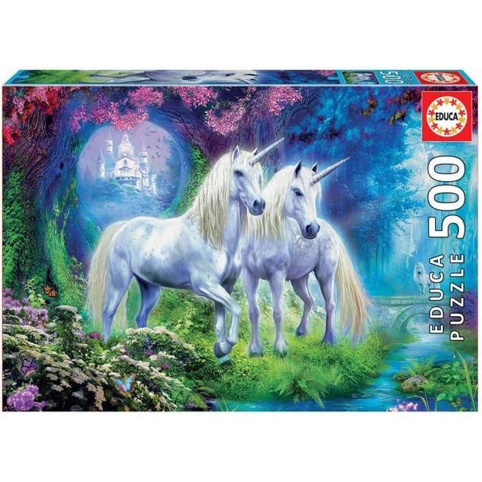 Puzzle Fantastique - EDUCA - 500 pieces - Licornes dans la foret