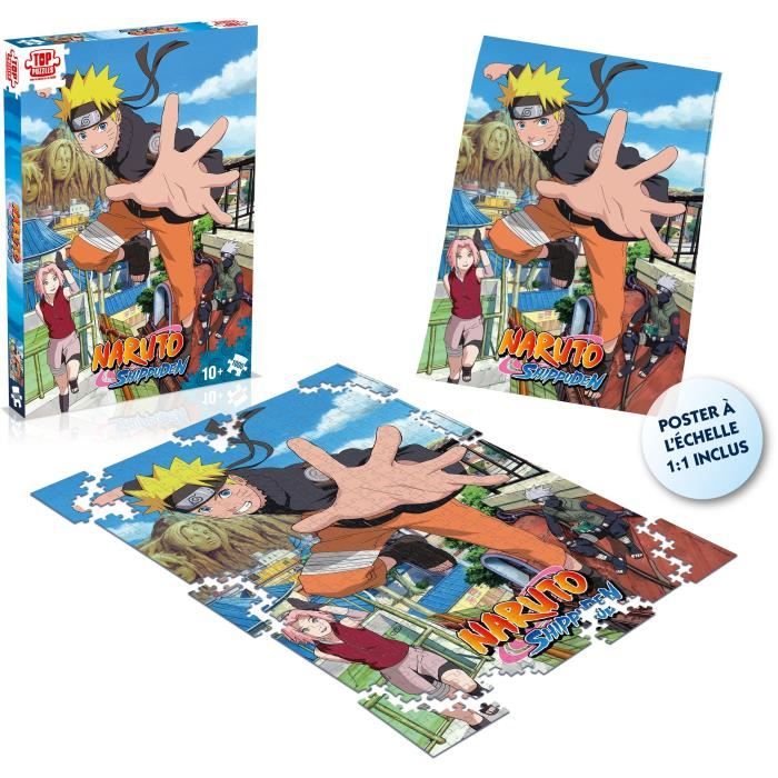 Puzzle Naruto Shippuden Retour a Konoha 1000 pieces - Winning Moves - Dessins animés et BD - Adulte - Bleu