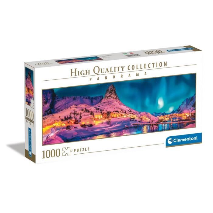 Puzzle panoramique Clementoni - Colorful Night over Lofoten Islands - 1000 pieces