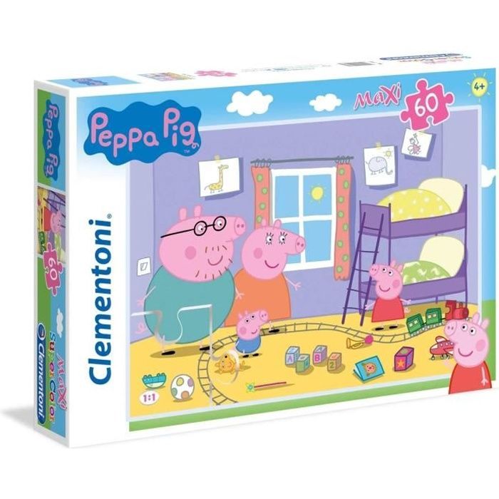 Puzzle Peppa Pig - Clementoni 60 pieces Maxi - Pour Enfant de 4 ans et plus - Fabriqué en Italie