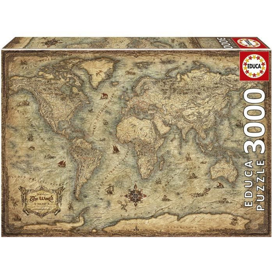 Puzzle PLANISPHeRE - 3000 pieces - Marque EDUCA - Voyage et cartes