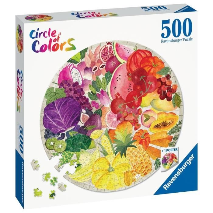 Puzzle rond 500 pieces Ravensburger - Fruits et légumes (Circle of Colors)