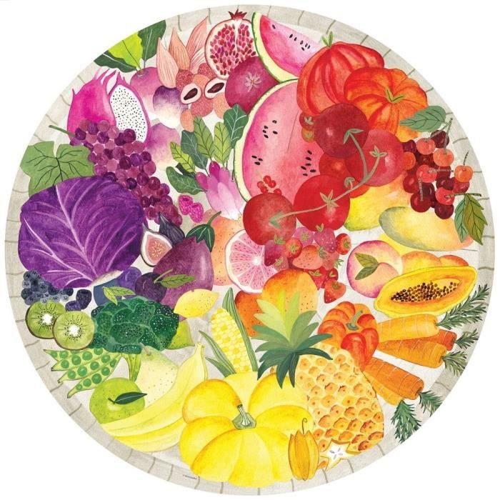 Puzzle rond 500 pieces Ravensburger - Fruits et légumes (Circle of Colors)