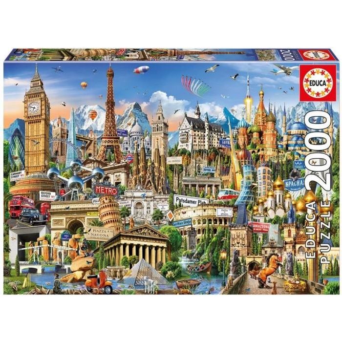 Puzzle Symboles D’Europe - EDUCA - 2000 pieces - Pour Adultes et Enfants des 12 ans