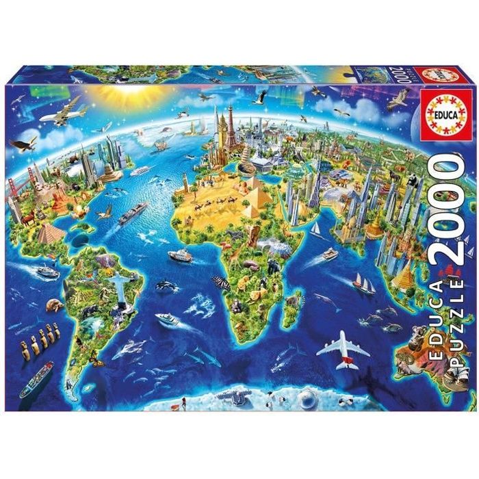 Puzzle Symboles du Monde 2000 pieces - EDUCA - Tableaux et peintures - Multicolore - Adulte