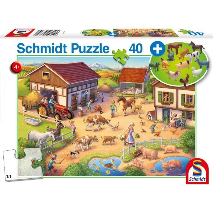 Puzzle Une ferme joyeuse - 40 pcs - SCHMIDT SPIELE - Animaux - Enfant - 4 ans