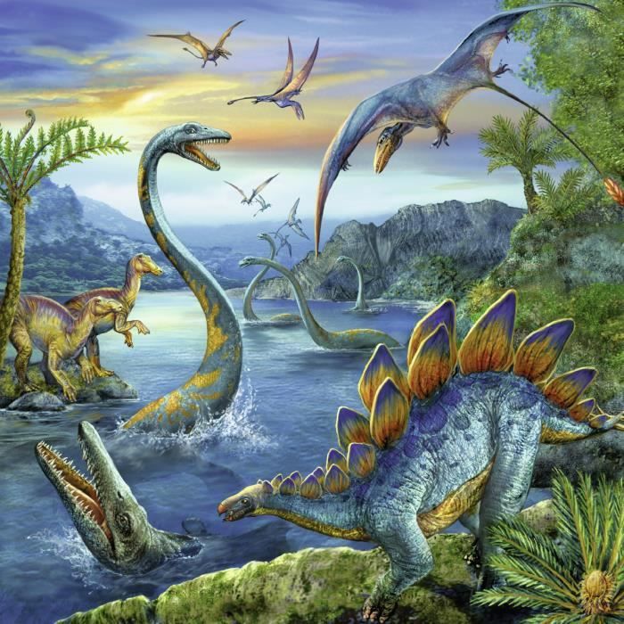 Puzzles 3x49 pieces - La fascination des dinosaures - Ravensburger - Lot de puzzles enfant - Des 5 ans