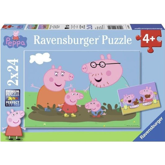 Puzzles Peppa Pig La vie de famille Ravensburger 2x24 pieces pour enfant des 4 ans