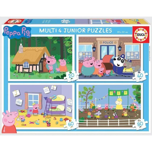 Puzzles progressifs Peppa Pig - EDUCA - MULTI 4 JUNIOR - 50 a 150 pieces - Pour enfants de 3 ans