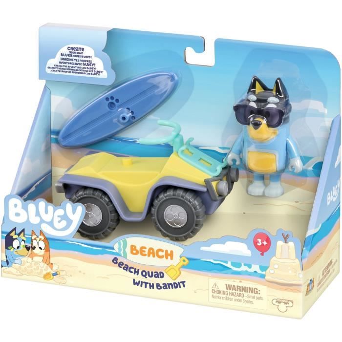 Quad de plage BLUEY avec figurine Bandit et accessoires - Bluey