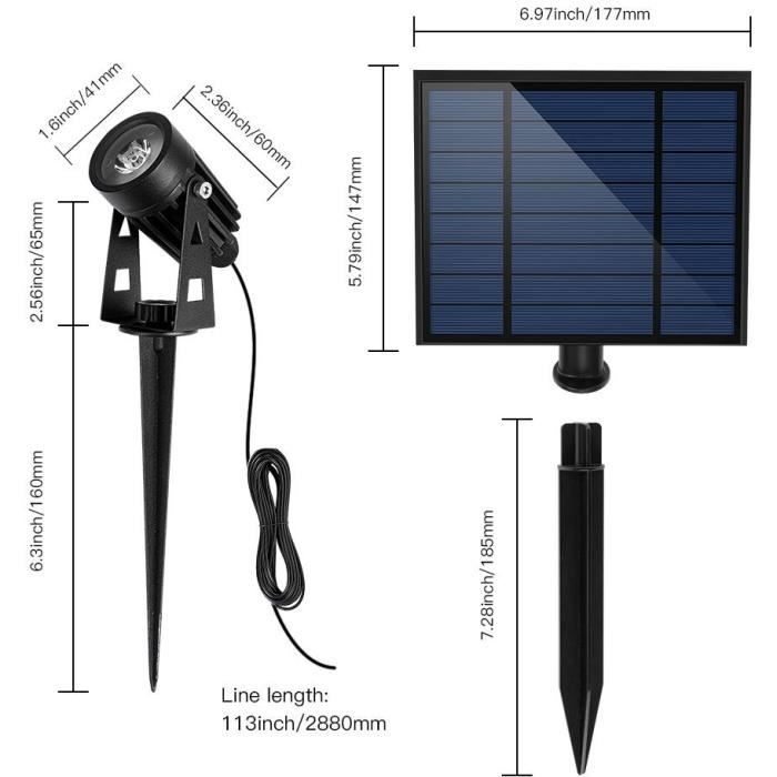 Quatre spots solaires 4 en 1 a piquer ou a fixer - LUMISKY - ROUNDY - H27 cm - LED blanc froid LUMISKY