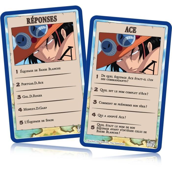 Quiz One Piece - Jeu de quiz - WINNING MOVES - Quiz illustré sur l’univers One Piece avec 500 questions.