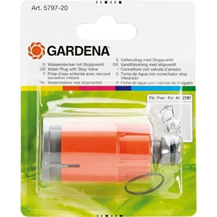 Raccord Aquastop GARDENA pour prise d'eau enterré Matériaux solides et durables fabriqué en Europe (5797-20) GARDENA