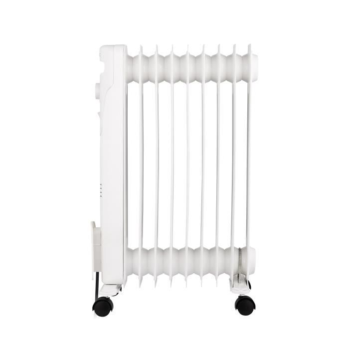 Radiateur bain d’huile électrique - 2000 Watts - OCEANIC - 3 puissances - 9 éléments - Mobile - Blanc