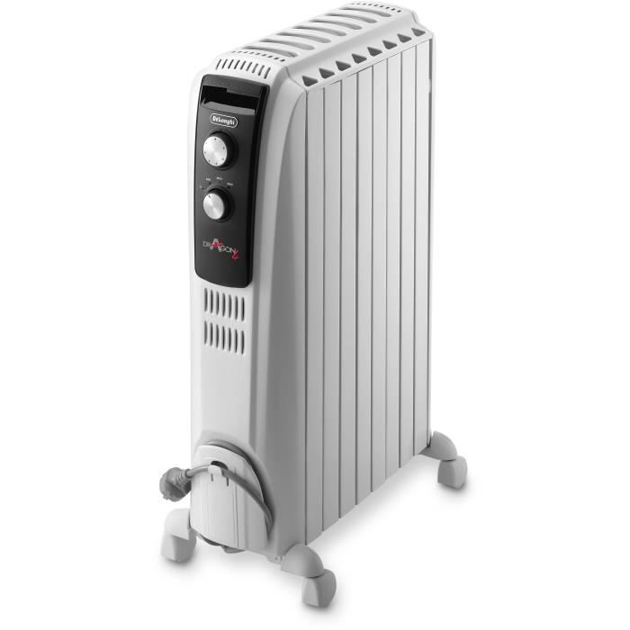 Radiateur bain d’huille Dragon4 DELONGHI - 2000W - 3 allures de chauffe - Technologie Real Energy - Effet cheminée