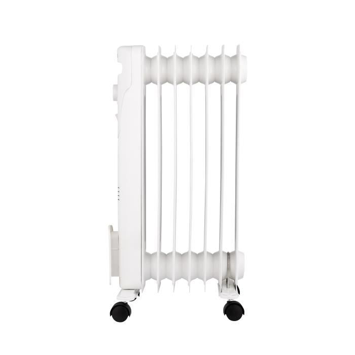 Radiateur électrique bain d’huile 1500W OCEANIC - 3 puissances - 7 éléments - Blanc - Mobile