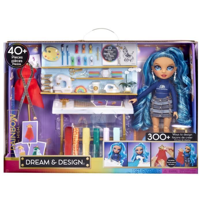 Rainbow High - Fashion Studio Couture Playset - Poupée Skyler Bradshaw articulée + tissus et accessoires de couture