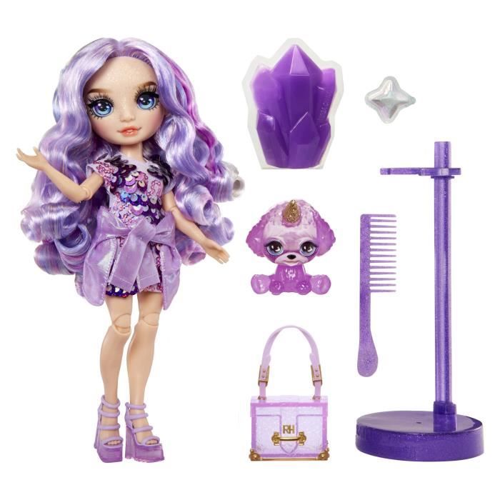 Rainbow High Poupée Mannequin avec Kit de Slime et Animal de Compagnie - Violet (Violet) - Poupée Pailletée 28 cm