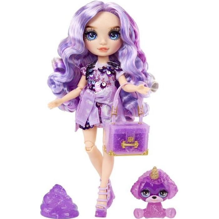 Rainbow High Poupée Mannequin avec Kit de Slime et Animal de Compagnie - Violet (Violet) - Poupée Pailletée 28 cm