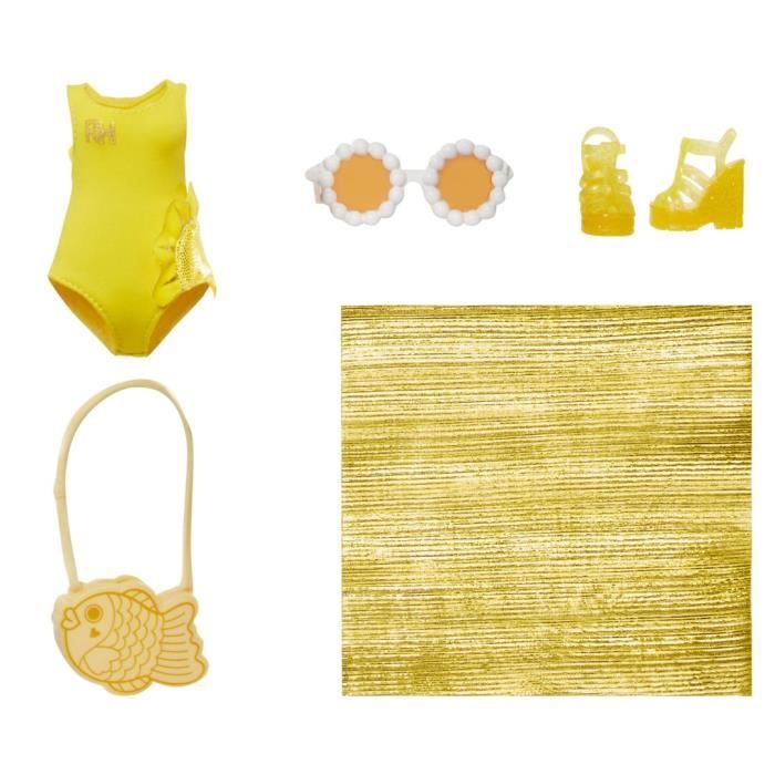 Rainbow High Swim & Style - Poupée mannequin ariculée 27 cm - Sunny (Jaune) - Maillot de bain + Paréo - a partir