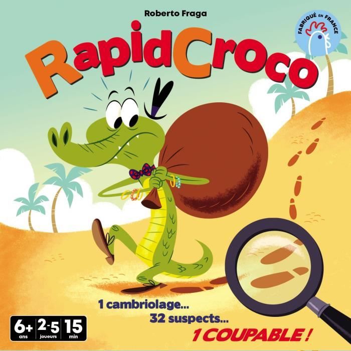 RapidCroco - Asmodee - Jeu d’enquete - 32 Suspect 1 coupable