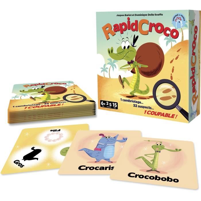 RapidCroco - Asmodee - Jeu d’enquete - 32 Suspect 1 coupable