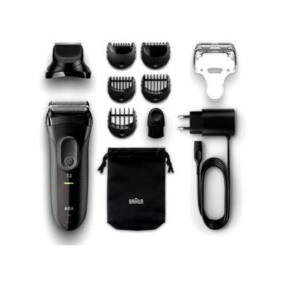 Rasoir électrique sans fil BRAUN Series 3 Shave&Style 3000BT - outil 3 en 1 avec tondeuse a barbe - Noir