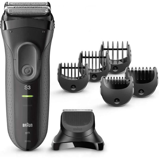 Rasoir électrique sans fil BRAUN Series 3 Shave&Style 3000BT - outil 3 en 1 avec tondeuse a barbe - Noir