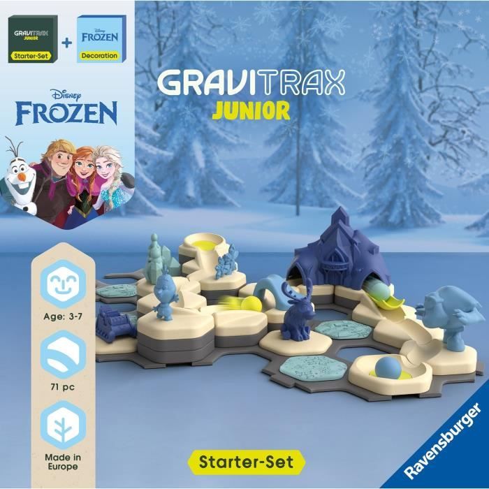 Ravensburger-Gravitrax Junior Starter Set La Reine des Neiges-Jeu de construction STEM-Circuits de billes-71 pieces-Des