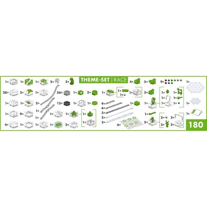 Ravensburger-GraviTrax Starter Set Race-180 pieces-Jeu de construction créatif-Parcours de billes a construire-Des 8