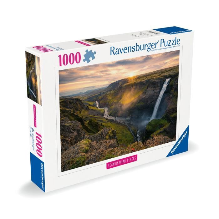 Ravensburger-Puzzle 1000p-La cascade Háifoss Islande (Highlights)-Adultes&enfants-Des 14 ans-Puzzle de qualité