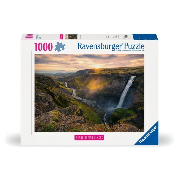 Ravensburger-Puzzle 1000p-La cascade Háifoss Islande (Highlights)-Adultes&enfants-Des 14 ans-Puzzle de qualité