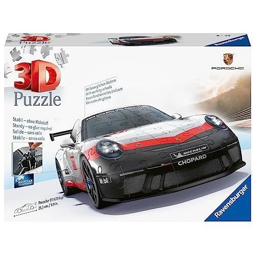 Ravensburger-Puzzle 3D Porsche 911 GT3 Cup-Des 10 ans-108 pieces numérotées a assembler sans colle-Accessoires