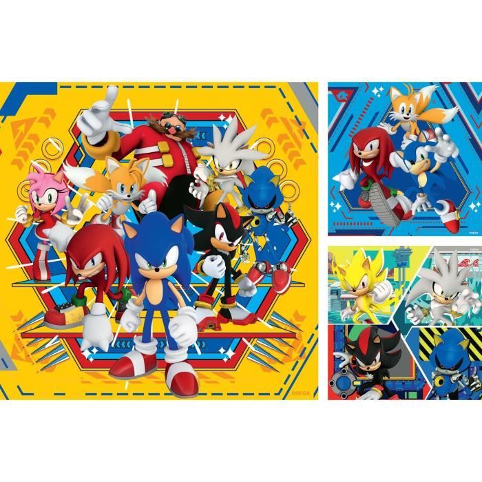 Ravensburger-Puzzles 3x49 pieces - Les aventures de Sonic-4005555011330-A partir de 5 ans