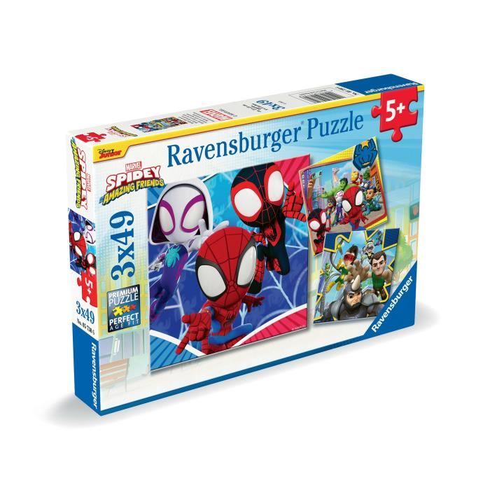 Ravensburger-SPIDERMAN-Puzzles 3x49 pieces - Spidey le lanceur de toile-4005556057306-A partir de 5 ans