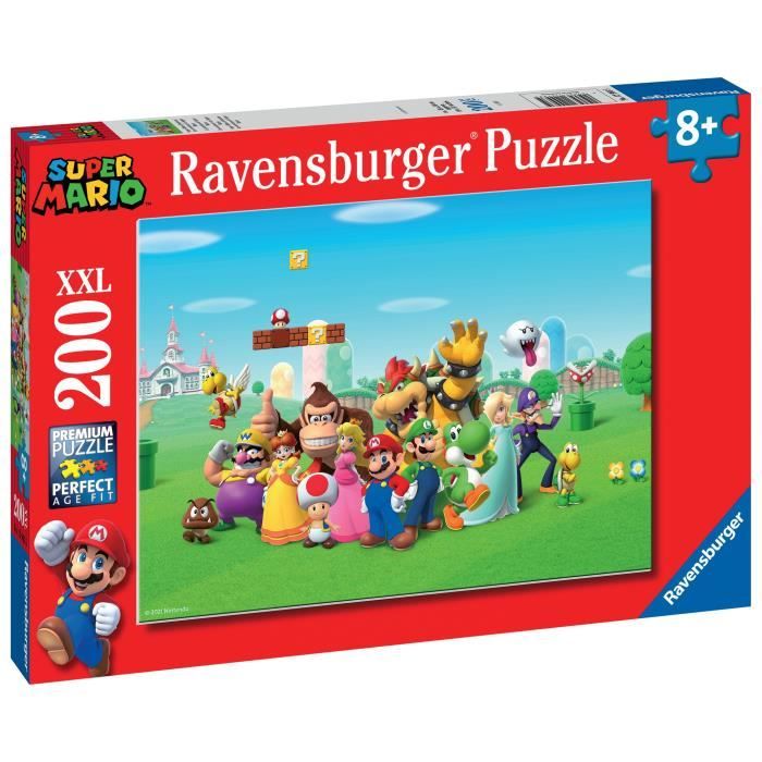 Ravensburger-SUPER MARIO-Puzzle 200 pieces XXL - Les aventures de Super Mario-4005556129935-A partir de 8 ans