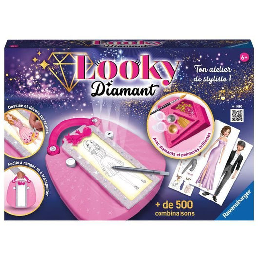 RavensburgerLooky DiamantDessin de modeDiamantsPeintures brillantesActivité détente et créativeCréativitéDes 6 ans23856