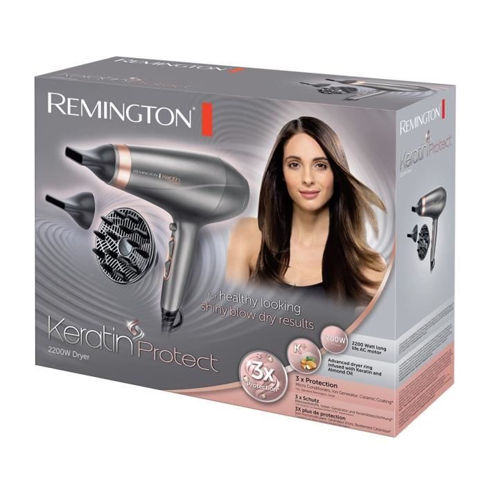 Remington AC8820 Seche-Cheveux 2200W Professionnel Keratin Protect Soin Kératine et Huile d’Amande